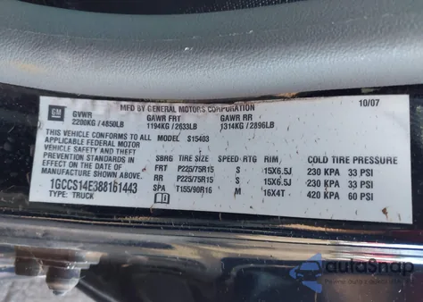 2008 Chevrolet Colorado Ls z USA, uszkodzony, nr VIN 1GCCS14E388161443